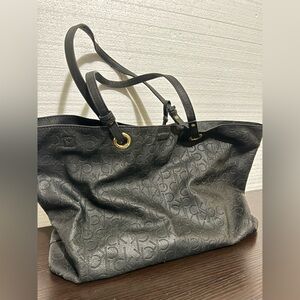 Calvin Klein Embossed Black Tote